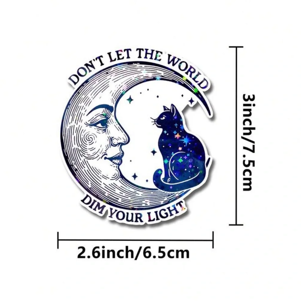 Moon and Cat Sticker - Picture 2 of 2